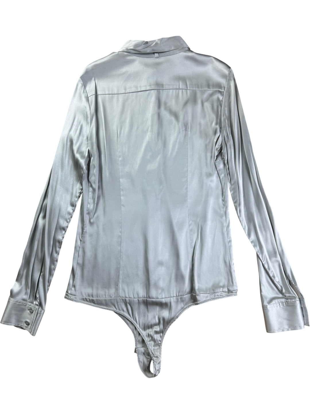 Pinko Long Sleeve Satin Bodysuit - S - Think Vintage ltd