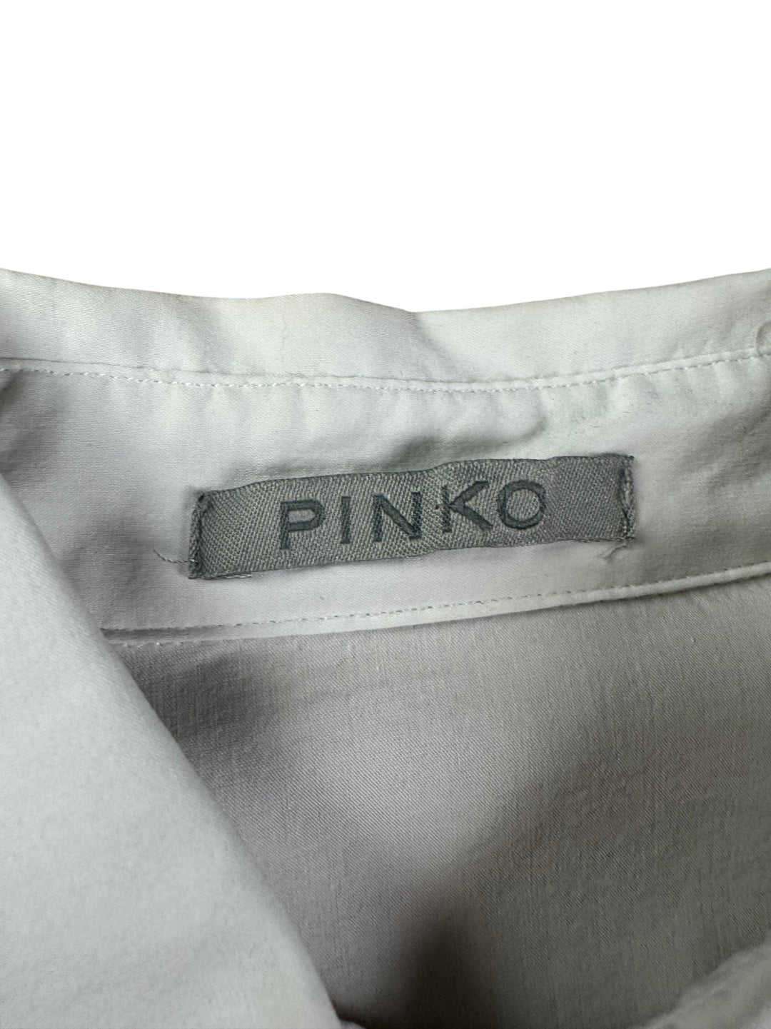 Pinko White Long Sleeve Bodysuit Shirt - S - Think Vintage ltd