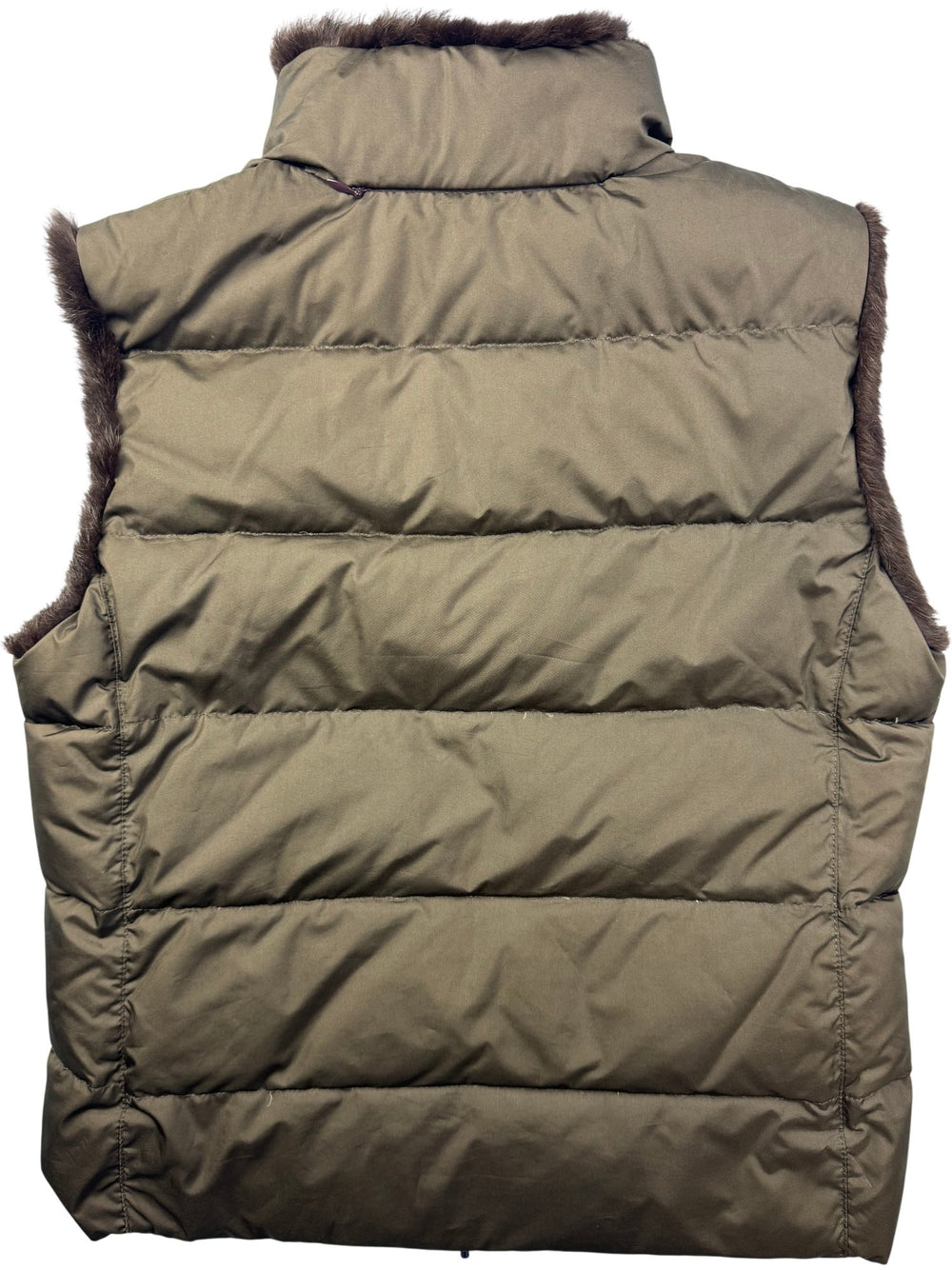 Piumino Siberiano Brown Puffer Vest - M - Think Vintage ltd