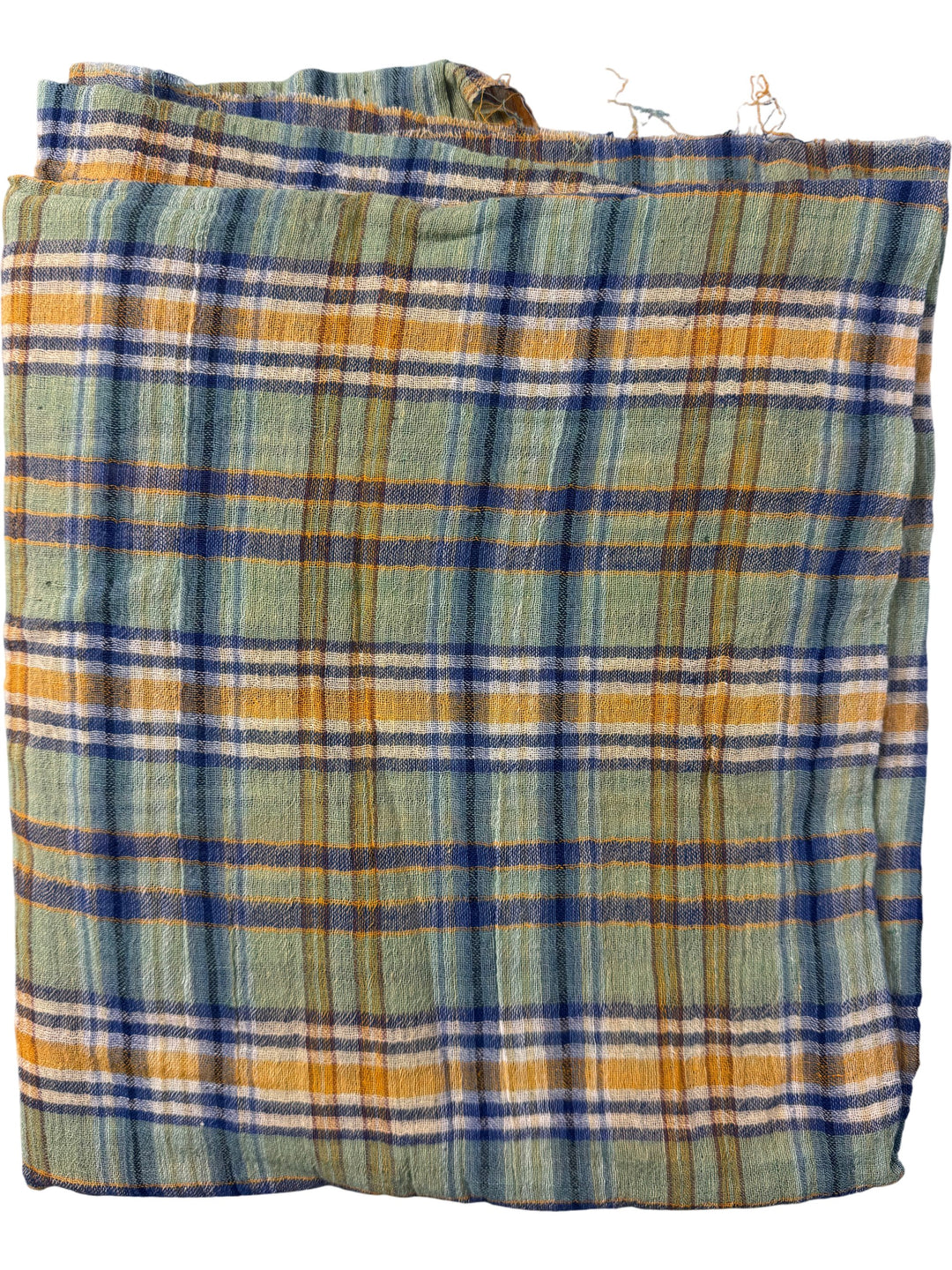 Plaid Cotton  cheese cloth Fabric - Think Vintage ltd
