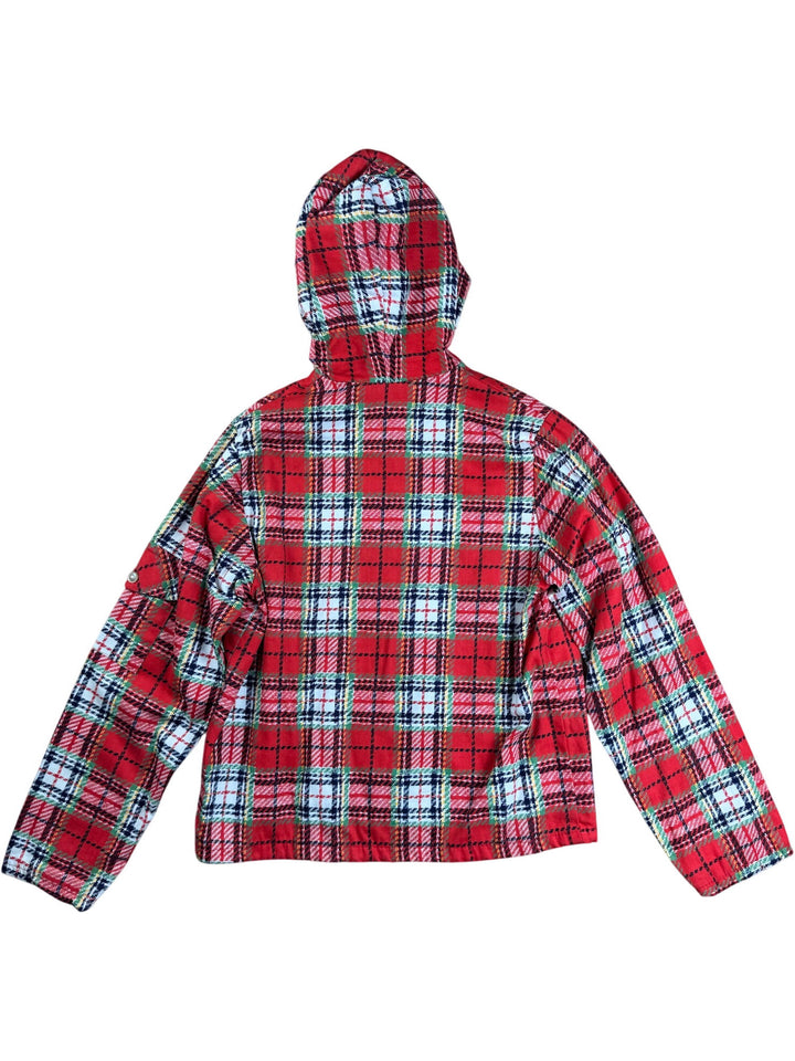 Plaid Hooded Cotton Jacket - M