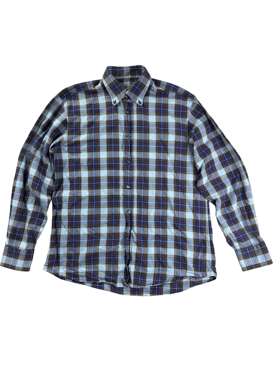 Plaid Long-Sleeved Shirt - L - Think Vintage ltd
