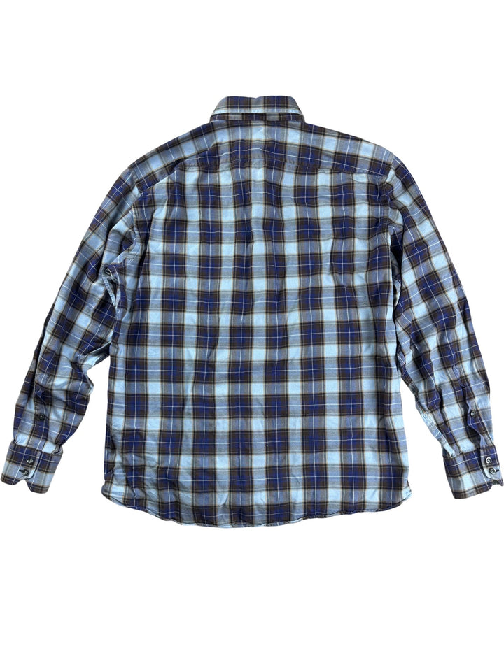Plaid Long-Sleeved Shirt - L - Think Vintage ltd