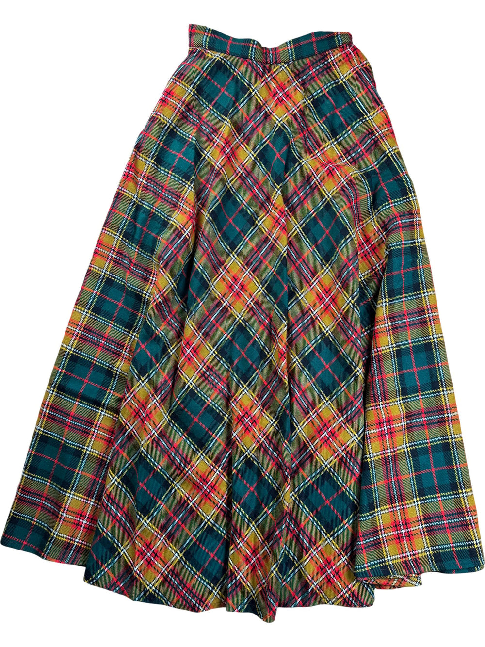 Plaid Tartan Wool Skirt - W26 - Think Vintage ltd