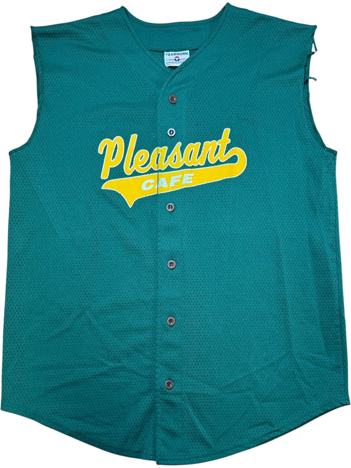 Pleasant Cafe Green Sleeveless Shirt - L