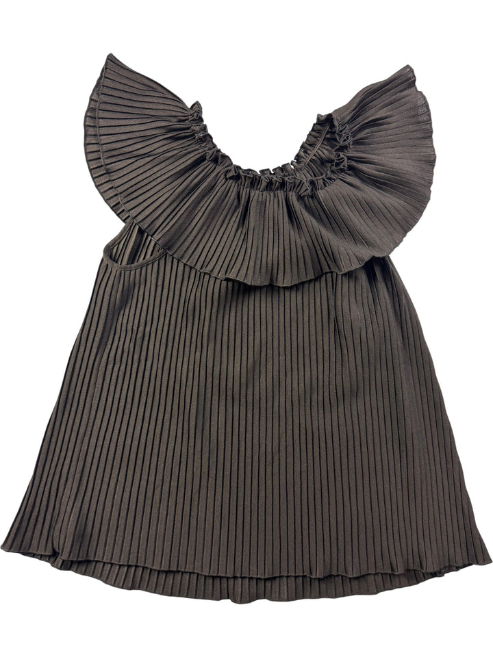 Pleated Off-Shoulder Blouse - S - Think Vintage