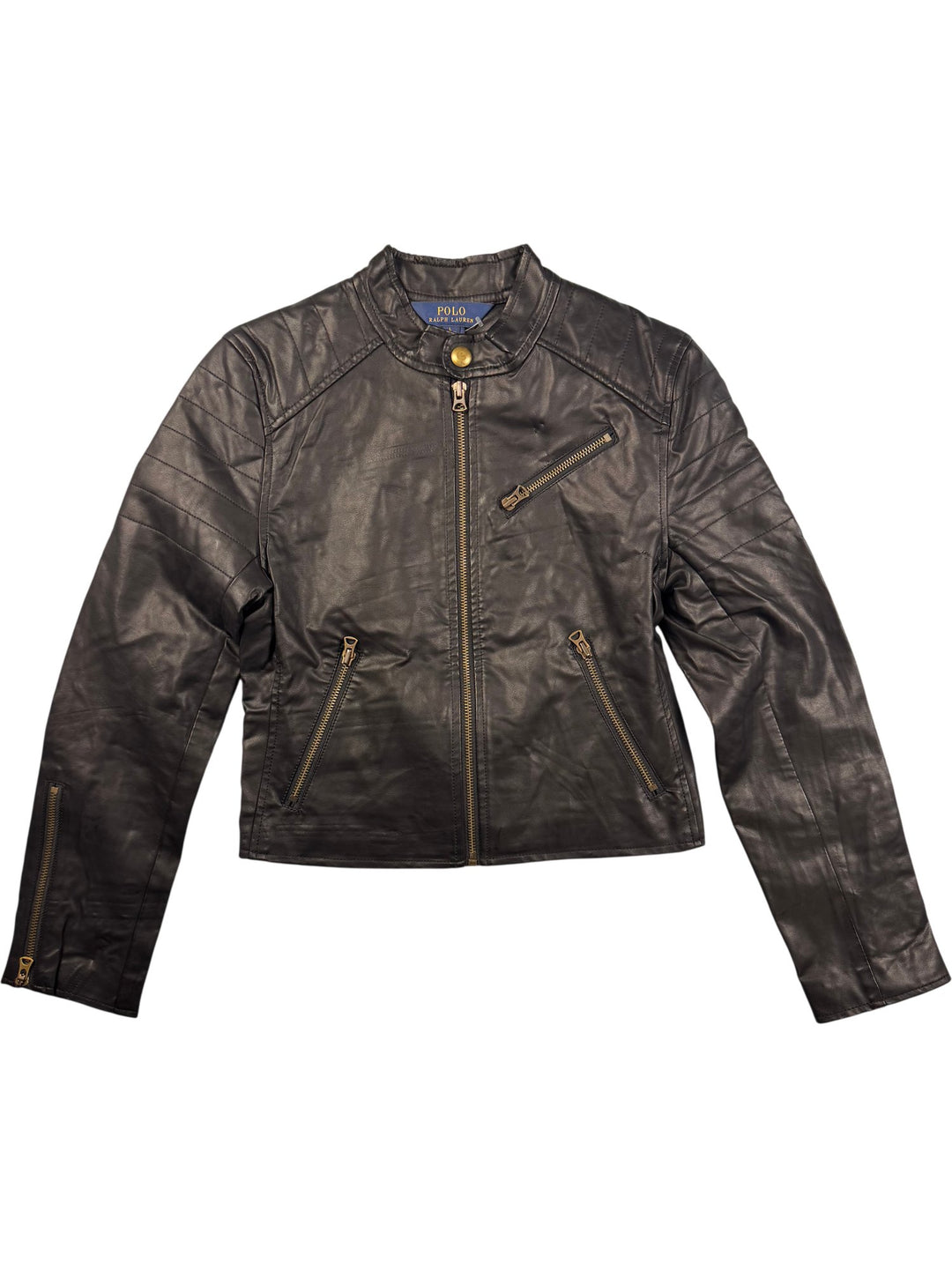 Polo Ralph Lauren Brown Leather Jacket - S - Think Vintage ltd