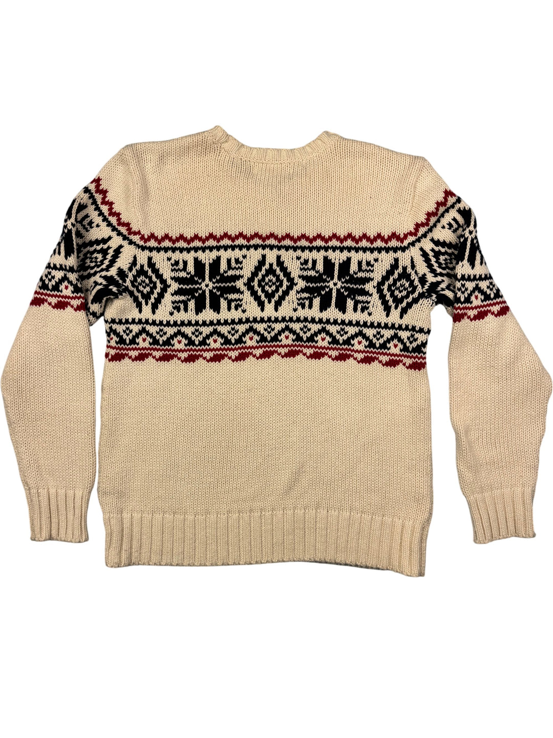 Polo Ralph Lauren Cream Patterned Sweater - S - Think Vintage ltd
