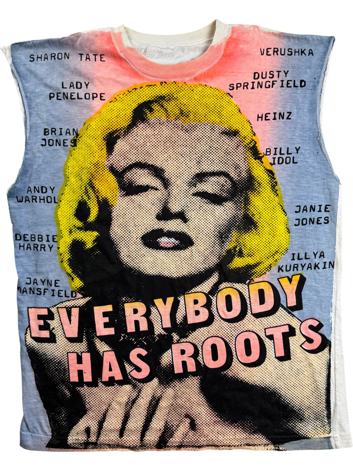 Pop Art Graphic Sleeveless Shirt - M