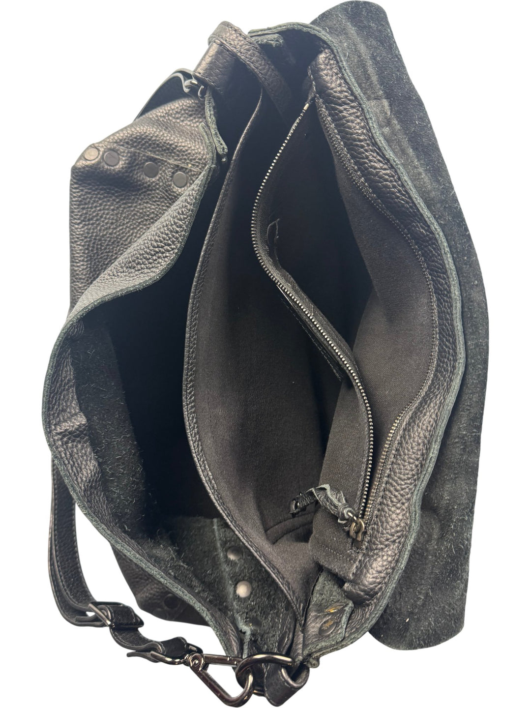 Postina Black Leather Satchel Bag - Think Vintage ltd