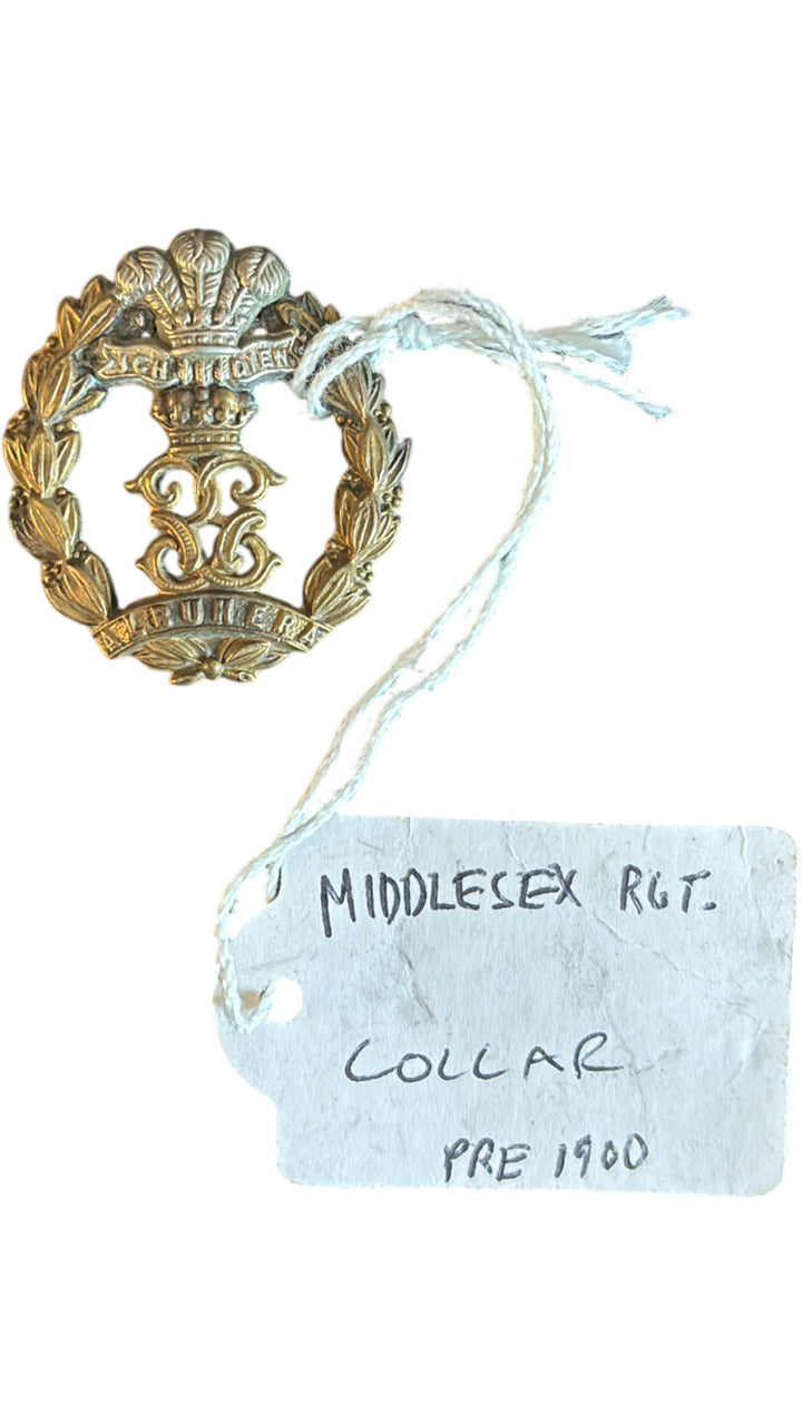 Pre 1900 British 'Middlesex Regiment' Military Collar Badge - Think Vintage Online Ltd