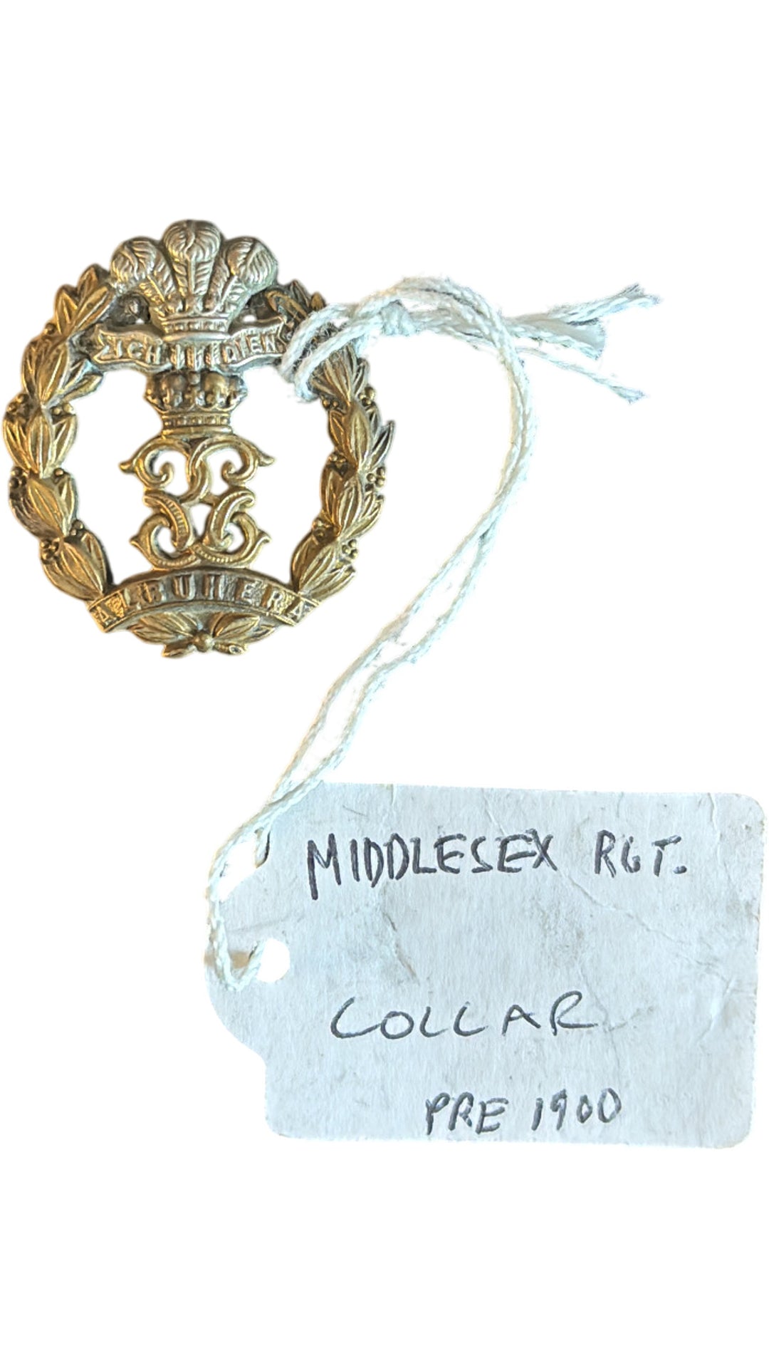 Pre 1900 British 'Middlesex Regiment' Military Collar Badge - Think Vintage ltd