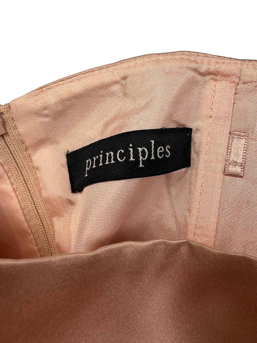 Principles Peach Silk Bustier - S - Think Vintage ltd