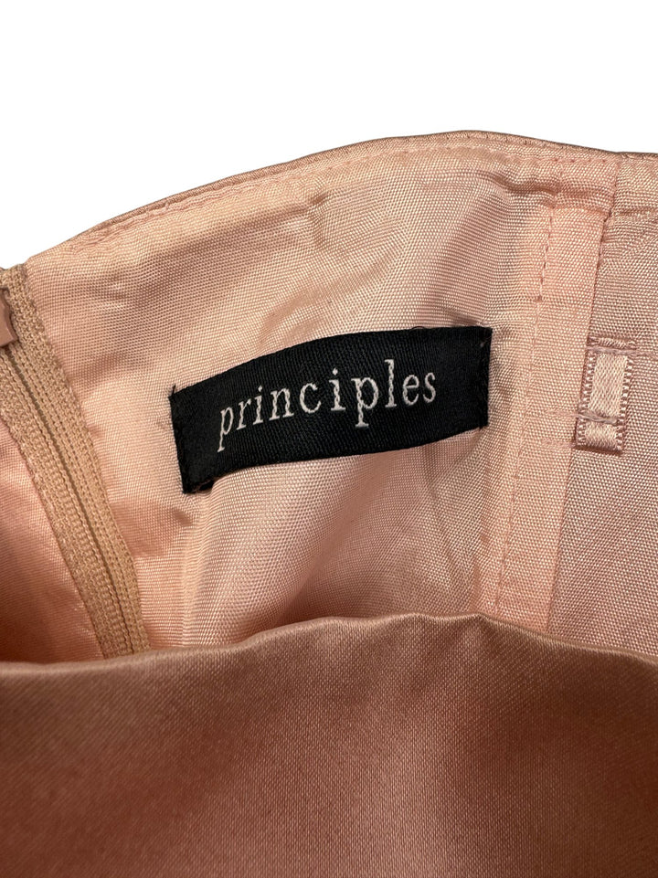 Principles Peach Silk Bustier - S - Think Vintage ltd