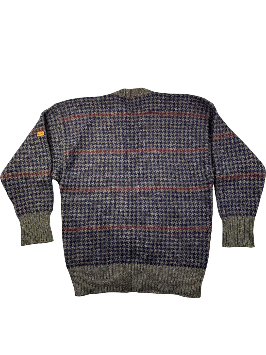 Pringle Of Scotland Houndstooth Wool Sweater - L - Think Vintage ltd