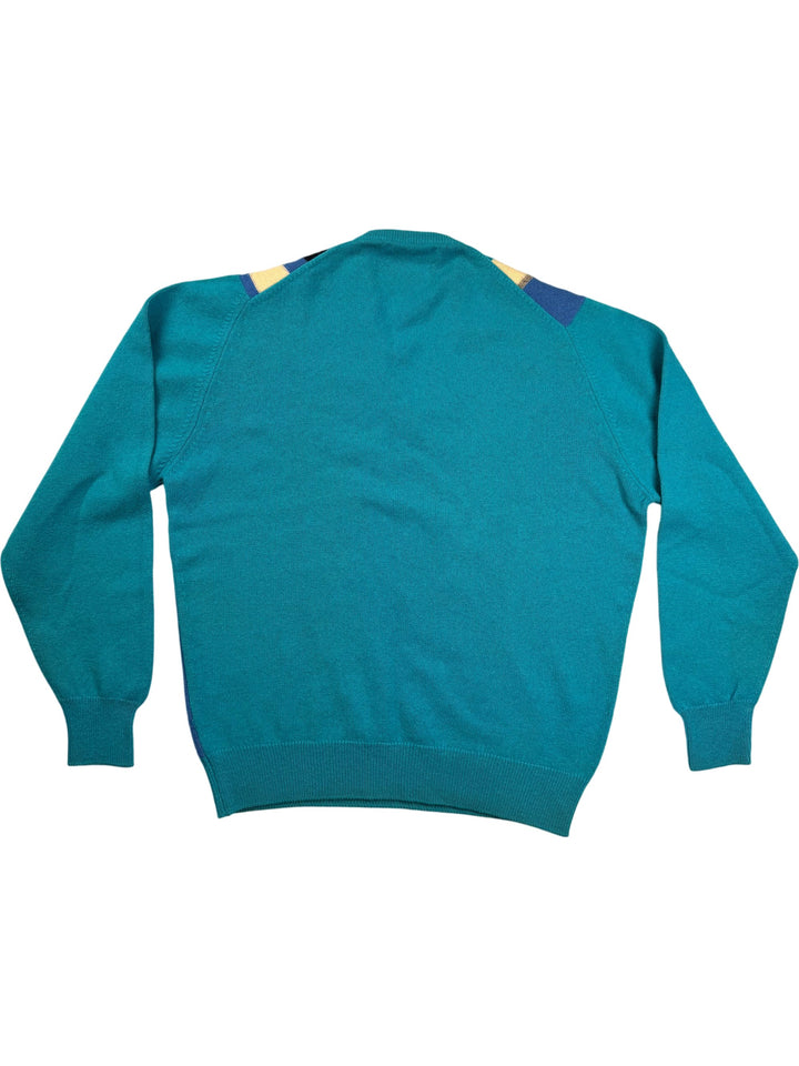 Pringle Sports Wool Sweater Zigzag Pattern - M - Think Vintage Online Ltd