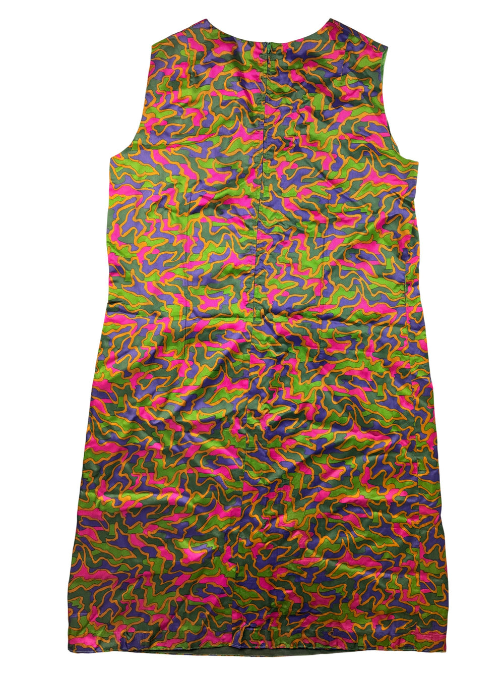 Psychedelic Patterned Sleeveless Dress - XL - Think Vintage Online Ltd