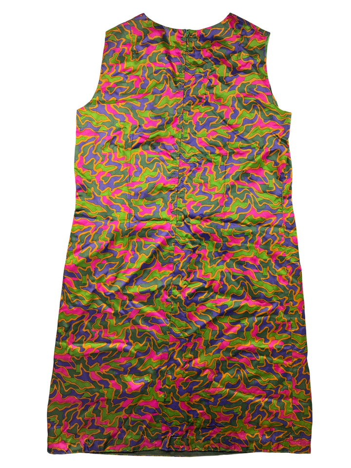 Psychedelic Patterned Sleeveless Dress - XL - Think Vintage Online Ltd