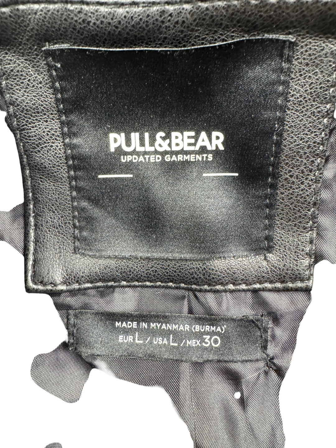 Pull & Bear Black Leather Jacket - S - Think Vintage