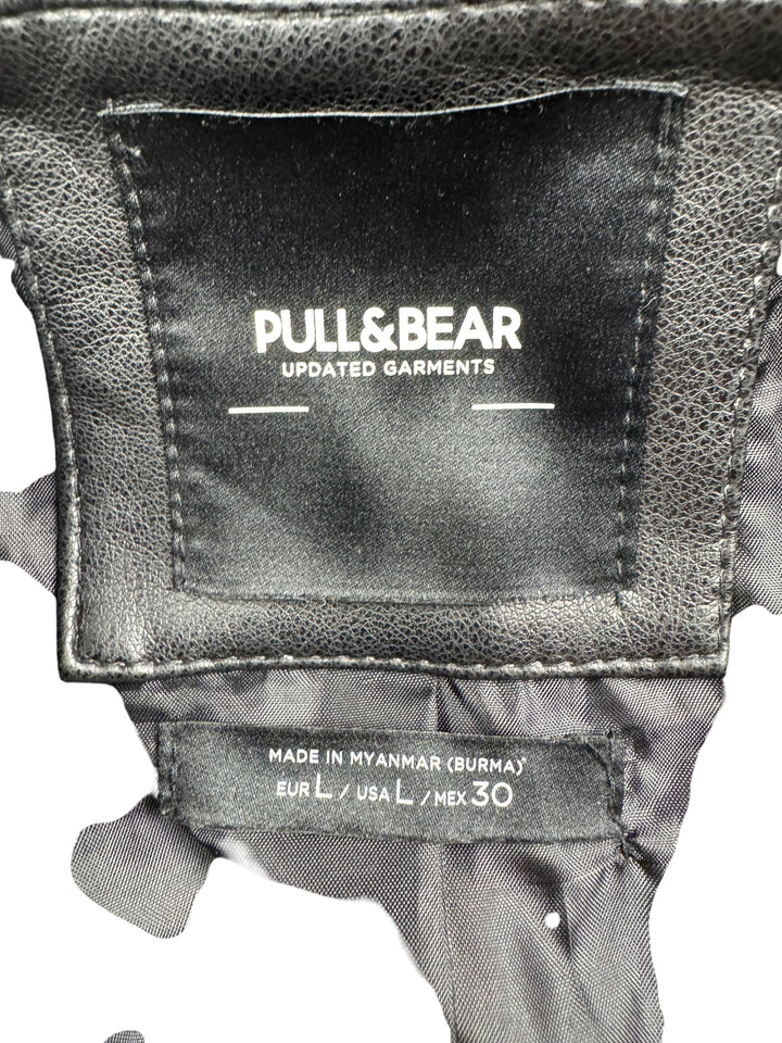 Pull & Bear Black Leather Jacket - S - Think Vintage