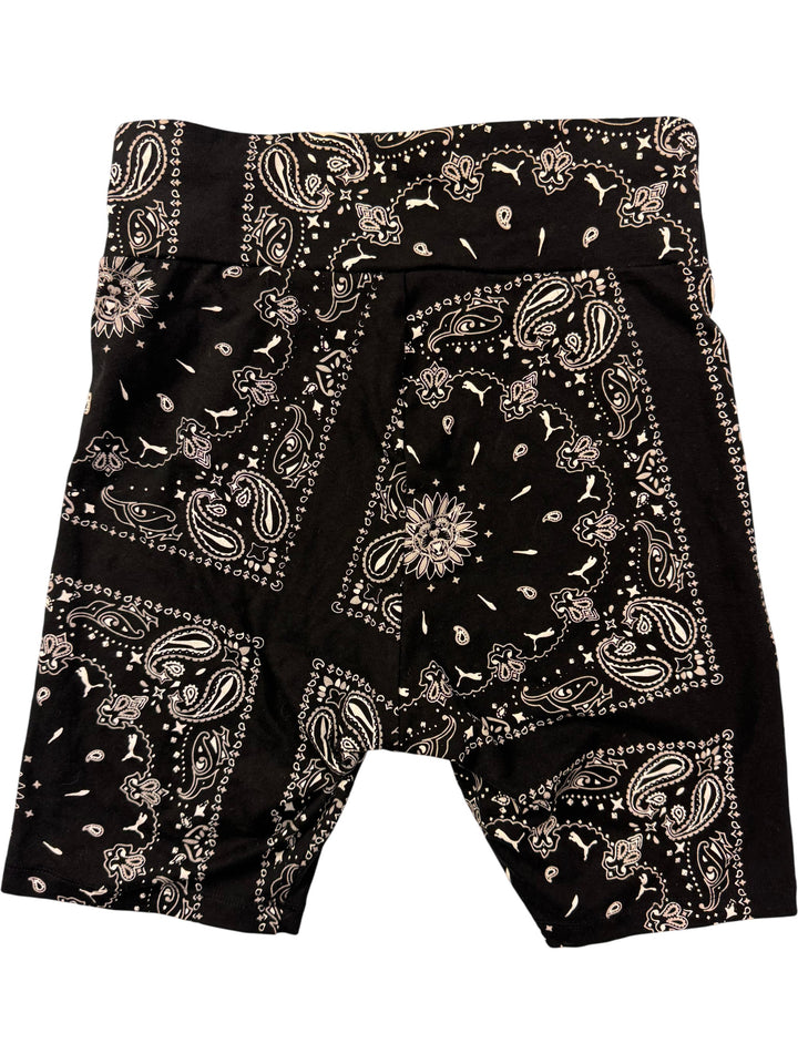 Puma Black Bandana Pattern Shorts - XS - Think Vintage