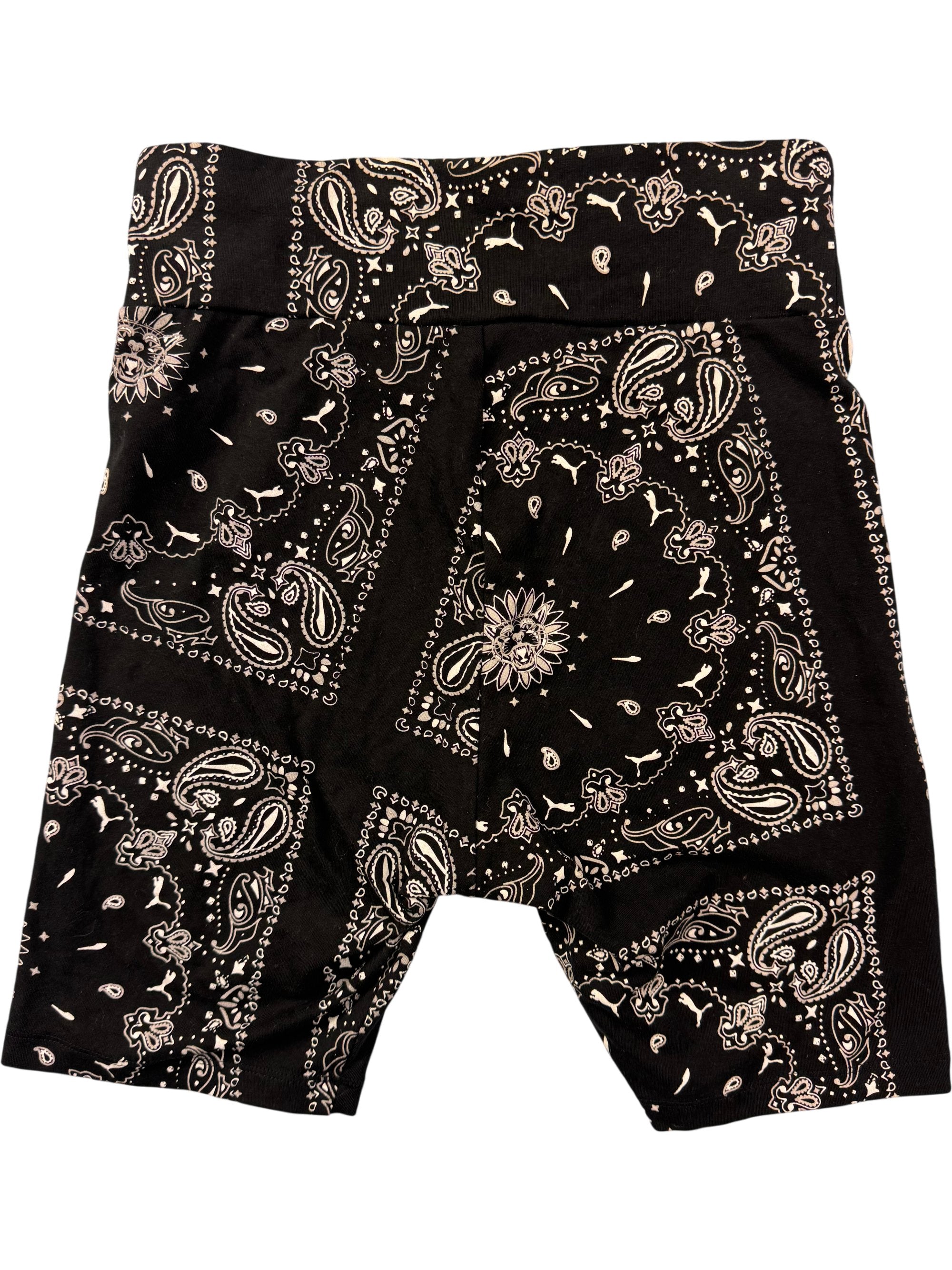 Puma Black Bandana Pattern Shorts - XS