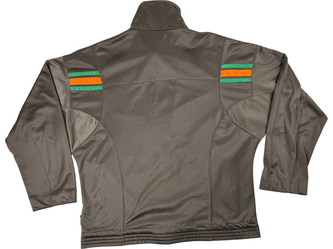Puma Brown Track Jacket with Striped Accents - Think Vintage