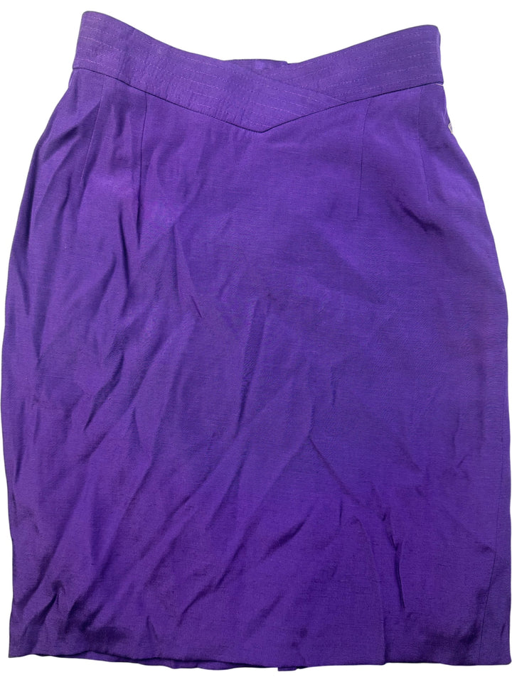 Purple High Waisted Skirt - W30 - Think Vintage ltd