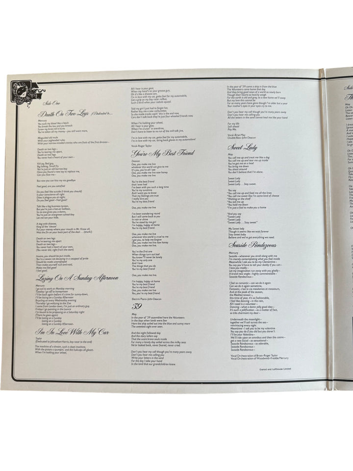 Queen A Night At The Opera Vinyl Record - Good - Think Vintage ltd