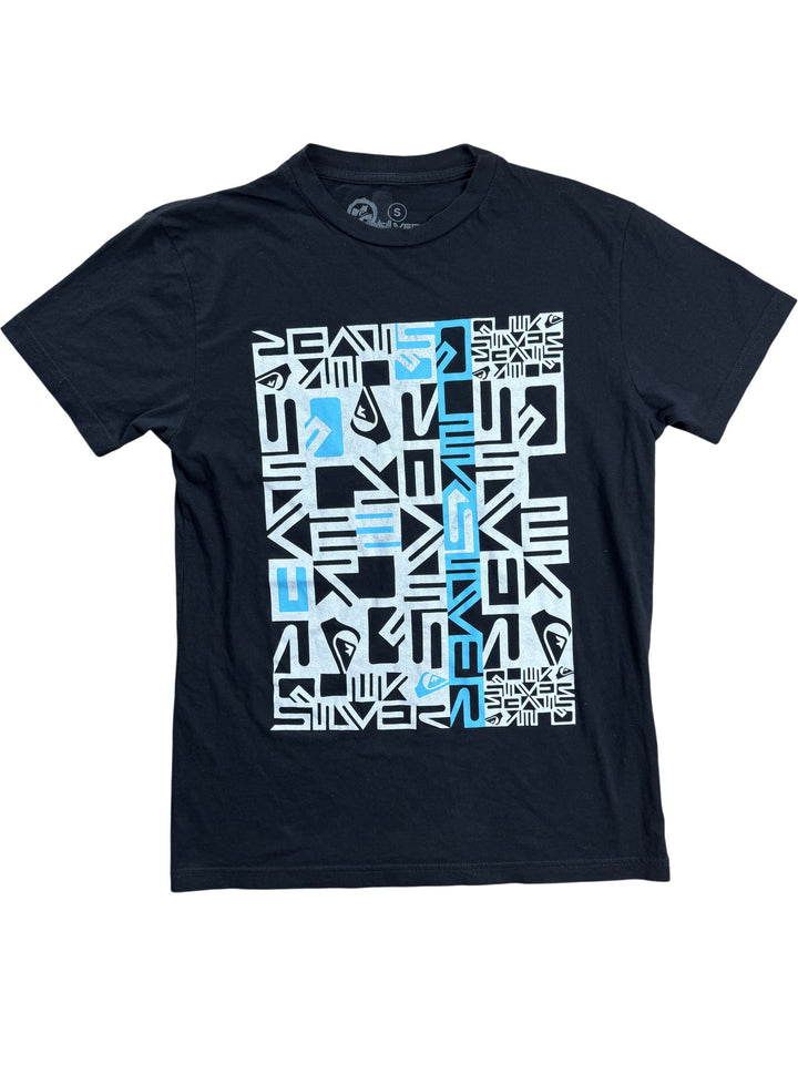 Quiksilver Black Graphic T-Shirt- S - Think Vintage ltd