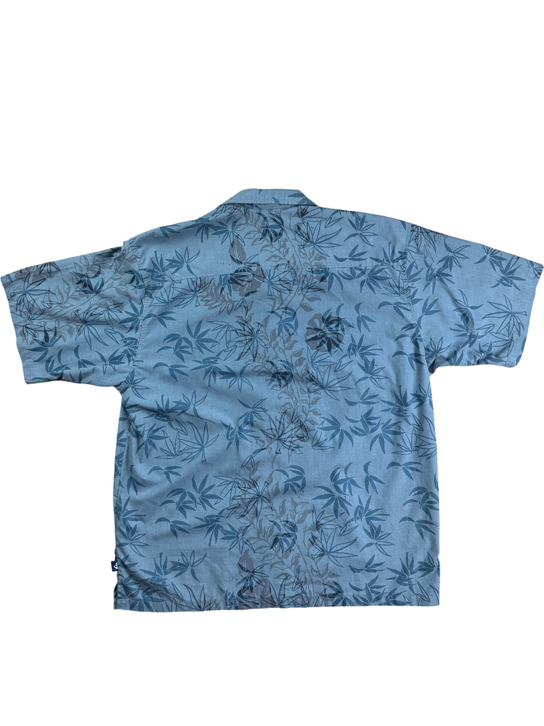 Quiksilver Blue Floral Short Sleeve Shirt - L