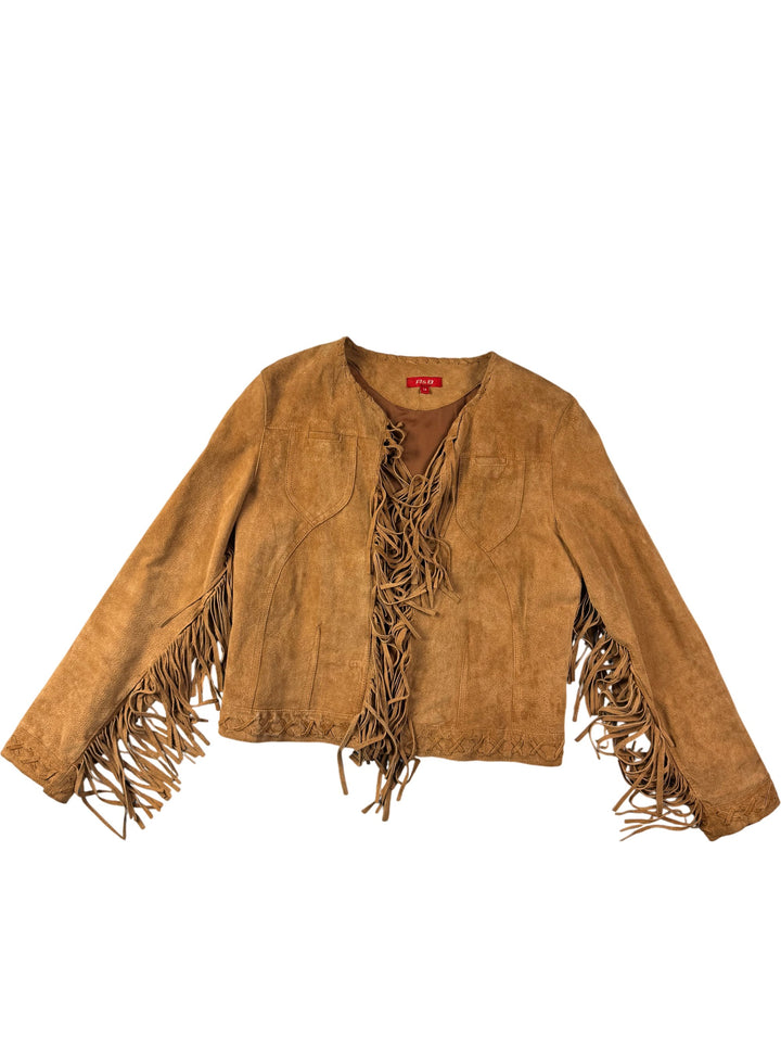 R&B Suede Fringe Jacket - M - Think Vintage