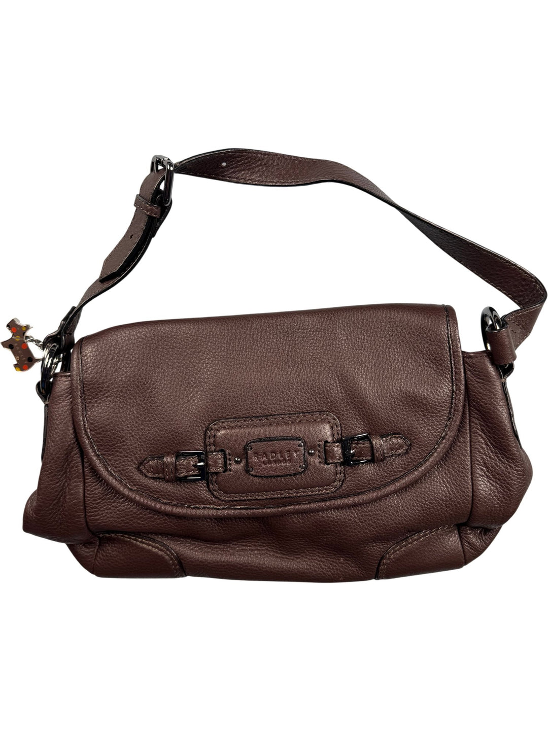 Radley Brown Leather Shoulder Bag - Think Vintage ltd