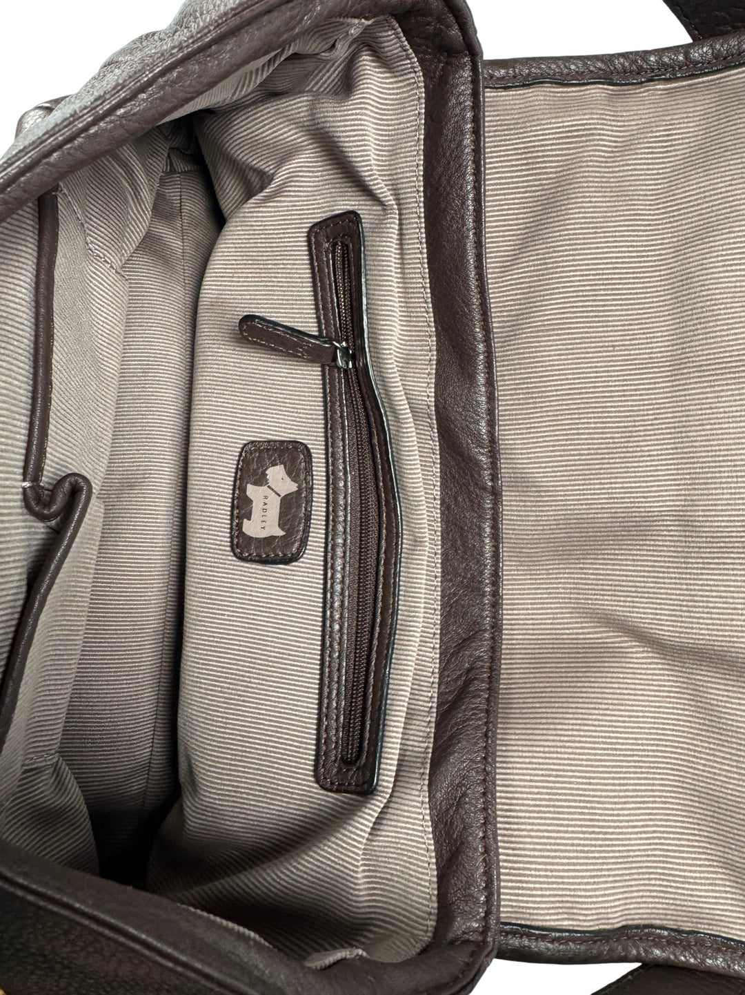 Radley Brown Leather Shoulder Bag - Think Vintage ltd