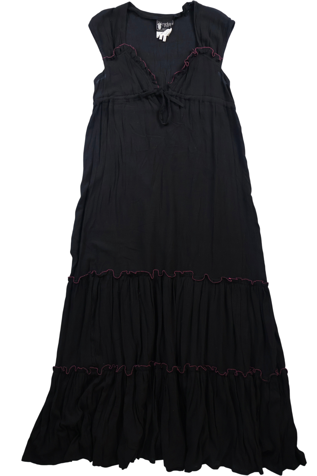 Radley Sleeveless Black Maxi Dress - M - Think Vintage Online Ltd