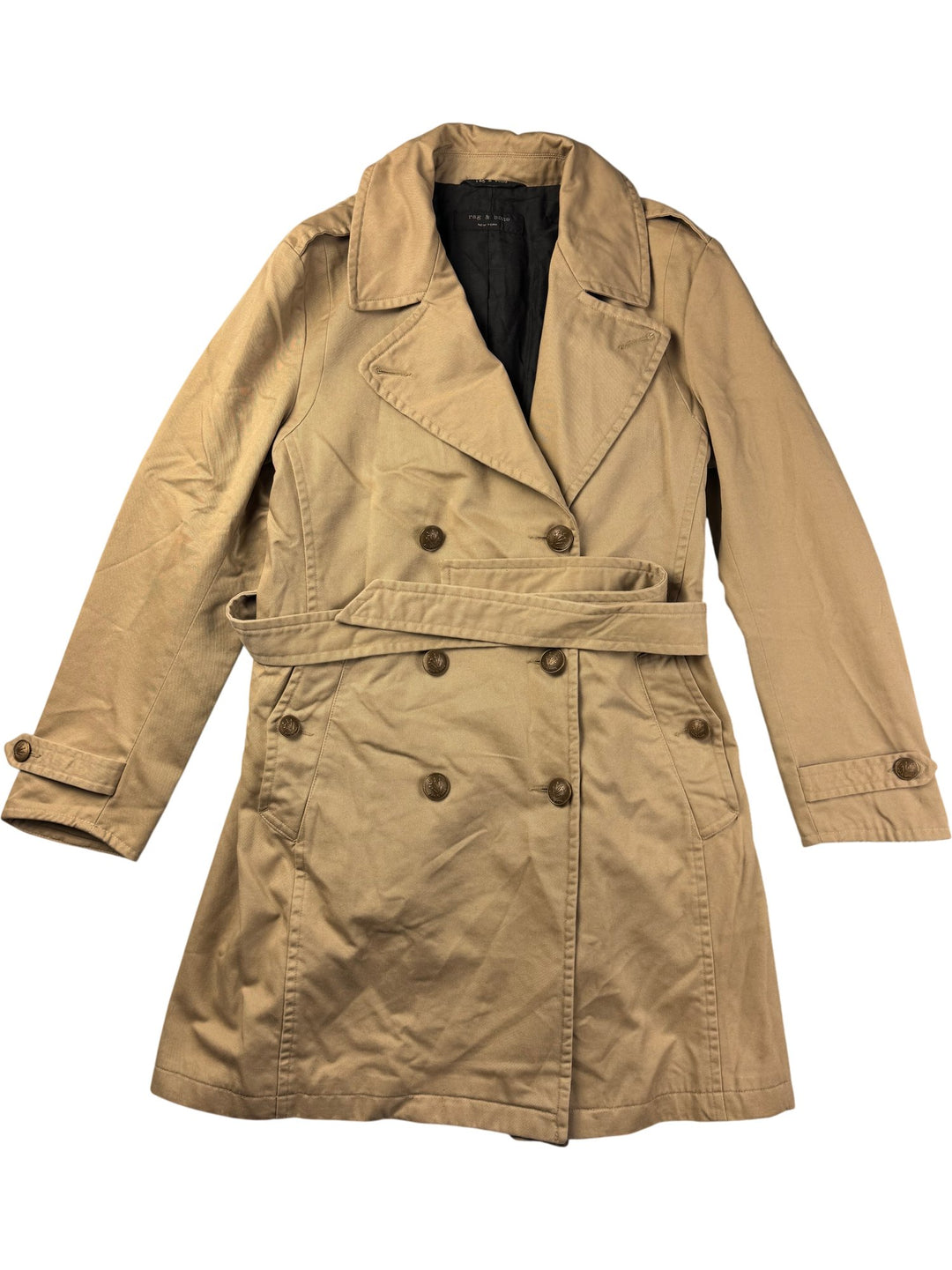 Rag & Bone Double Breasted Beige Trench Coat - M - Think Vintage ltd