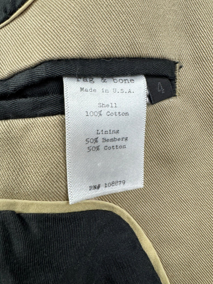 Rag & Bone Double Breasted Beige Trench Coat - M - Think Vintage ltd