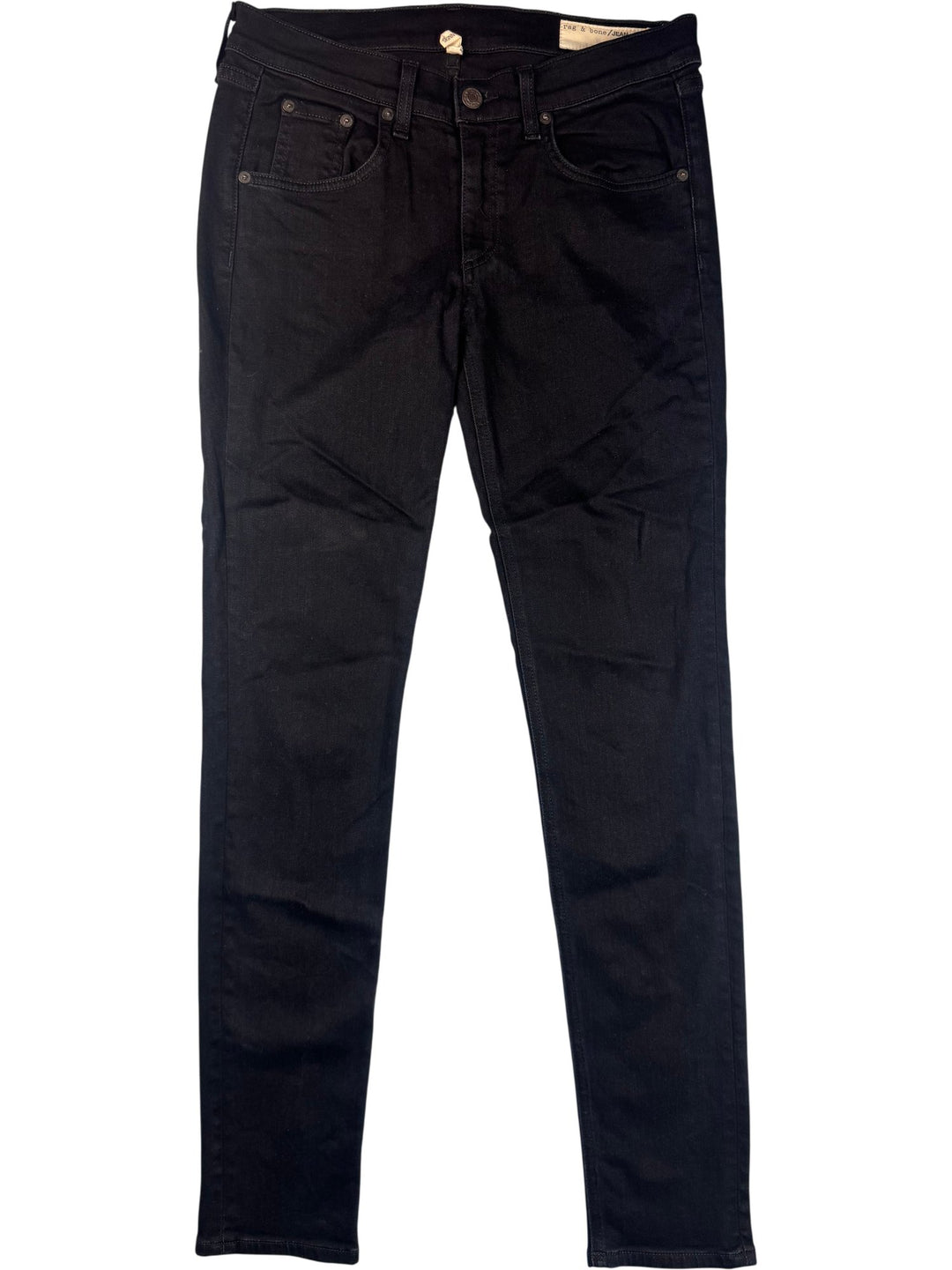 Rag and Bone Black Denim Straight Leg Jeans - W30 - Think Vintage ltd