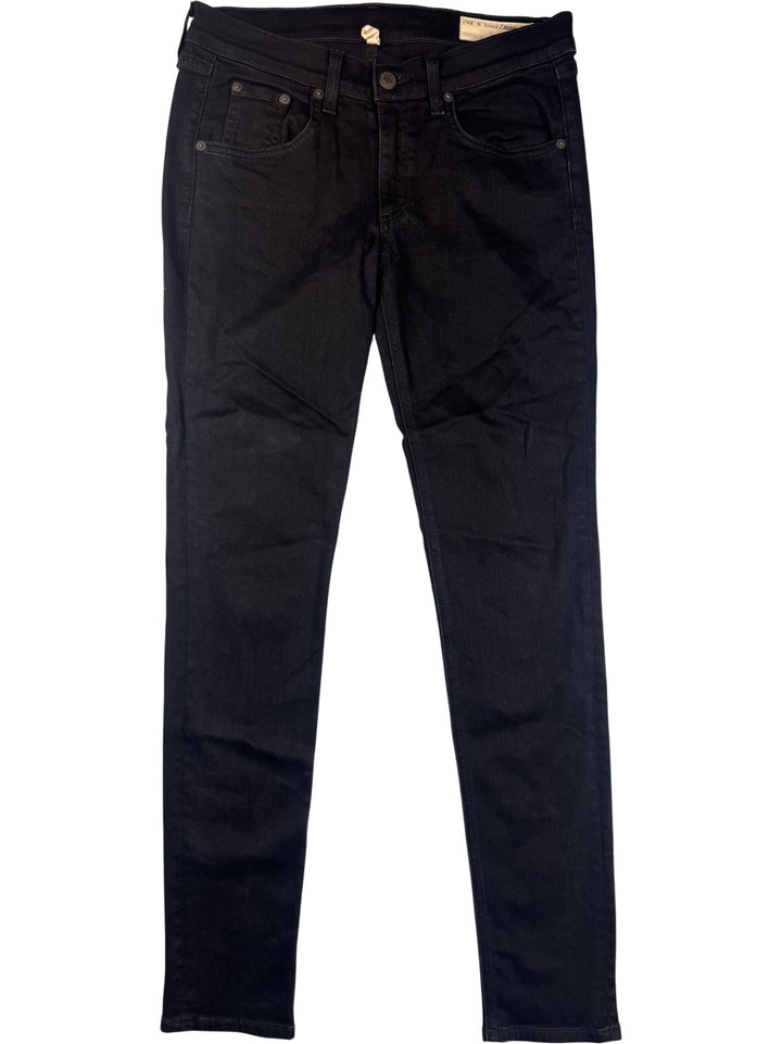 Rag and Bone Black Denim Straight Leg Jeans - W30 - Think Vintage ltd