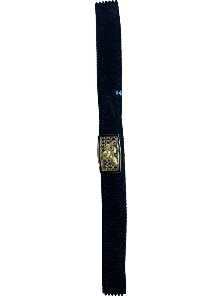 Rahvis Black Sequin Watch with Gold Detailing - XXL - Think Vintage ltd