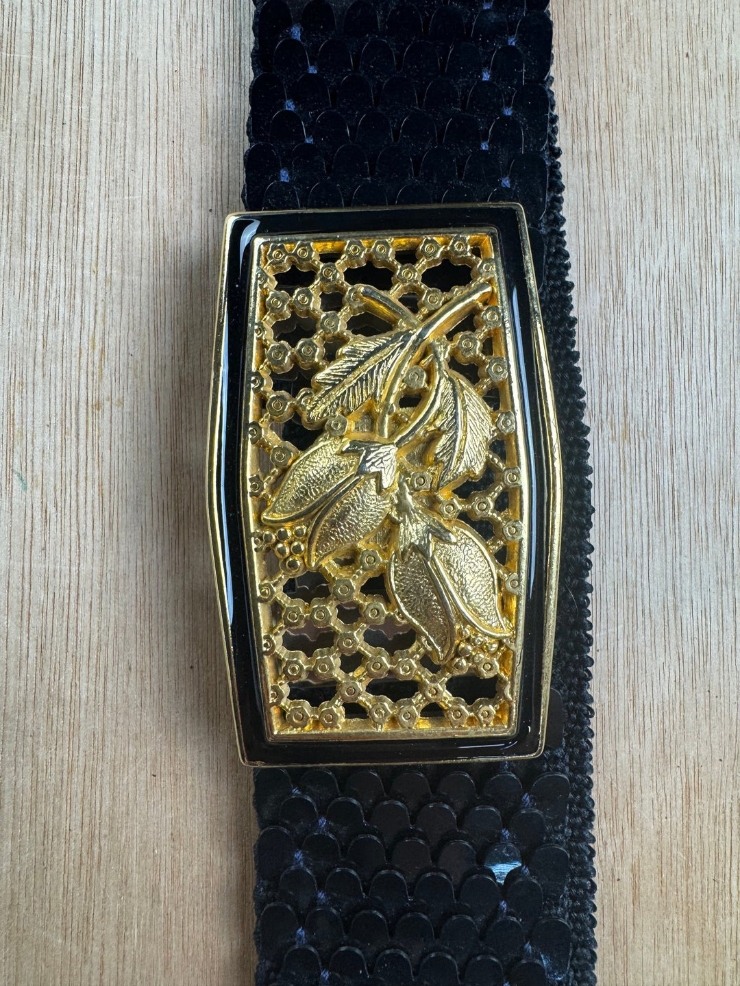 Rahvis Black Sequin Watch with Gold Detailing - XXL - Think Vintage ltd