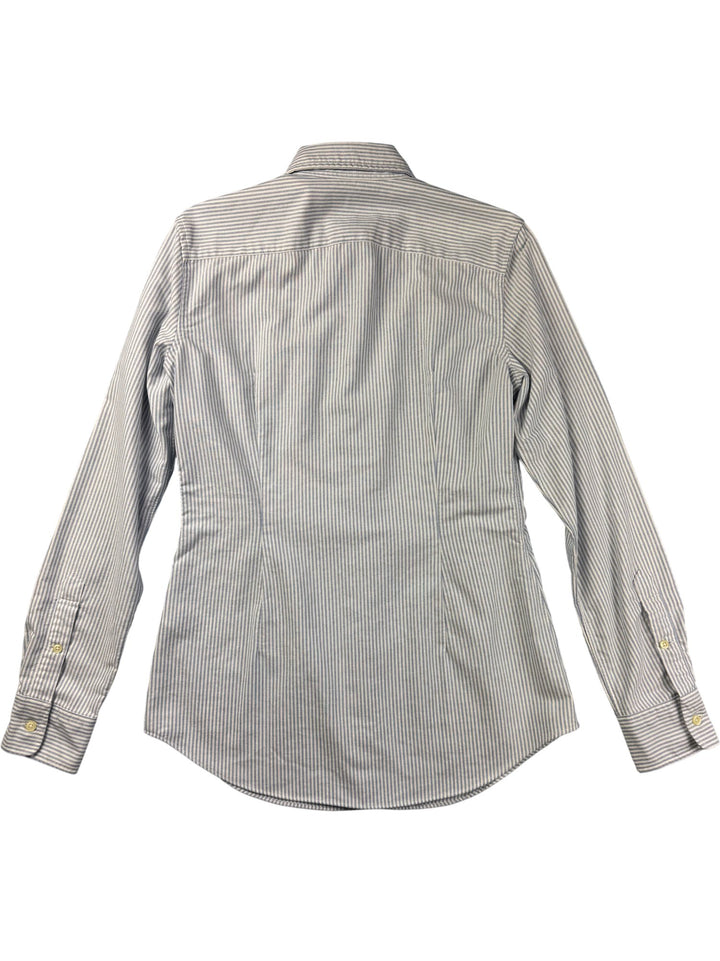 Ralph Lauren Blue Striped Long Sleeve Shirt - S/M - Think Vintage ltd
