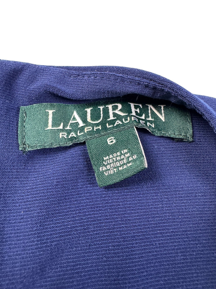 Ralph Lauren Navy Dress With Gold Buttons - M - Think Vintage ltd