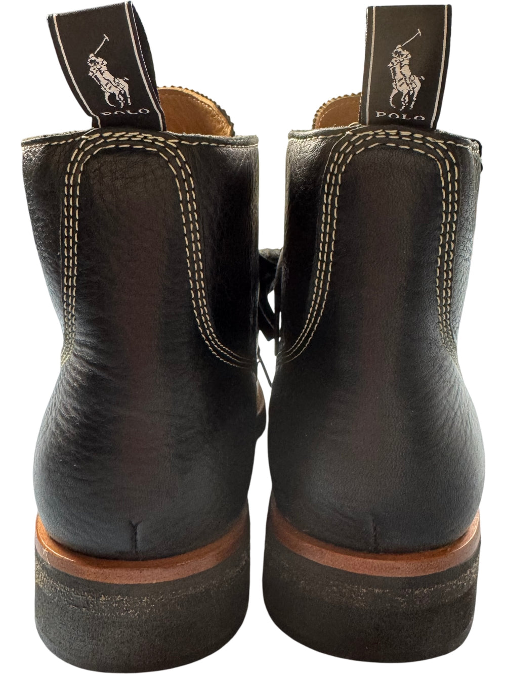 Ralph Lauren Polo Leather Lace-Up Boots - SIZE 6 - Think Vintage