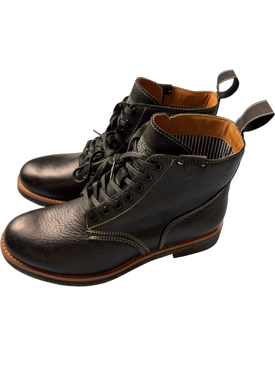 Ralph Lauren Polo Leather Lace-Up Boots - SIZE 6 - Think Vintage