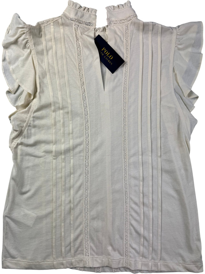 Ralph Lauren Ruffled Lace Trim Blouse - S - Think Vintage ltd