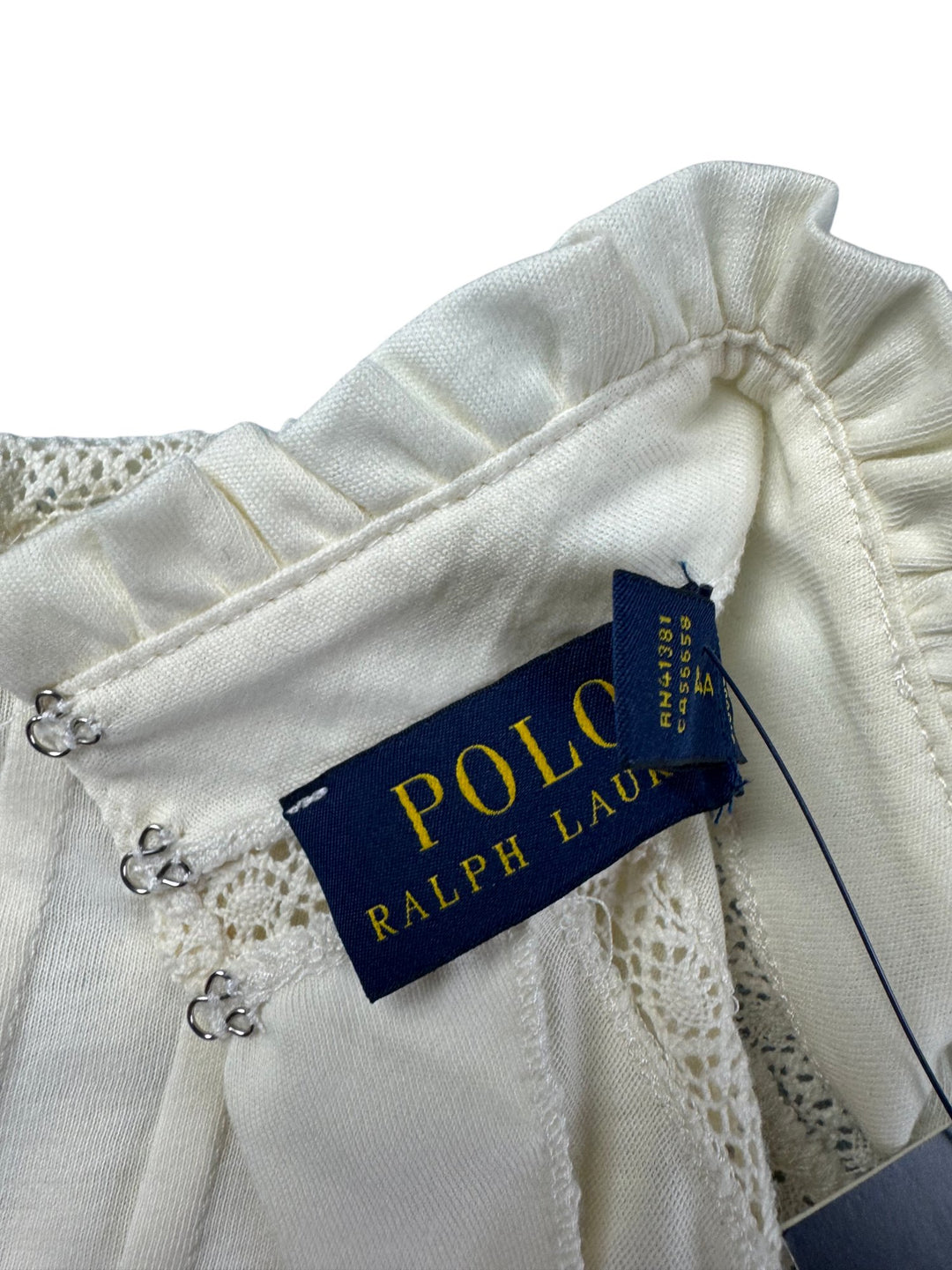 Ralph Lauren Ruffled Lace Trim Blouse - S - Think Vintage ltd