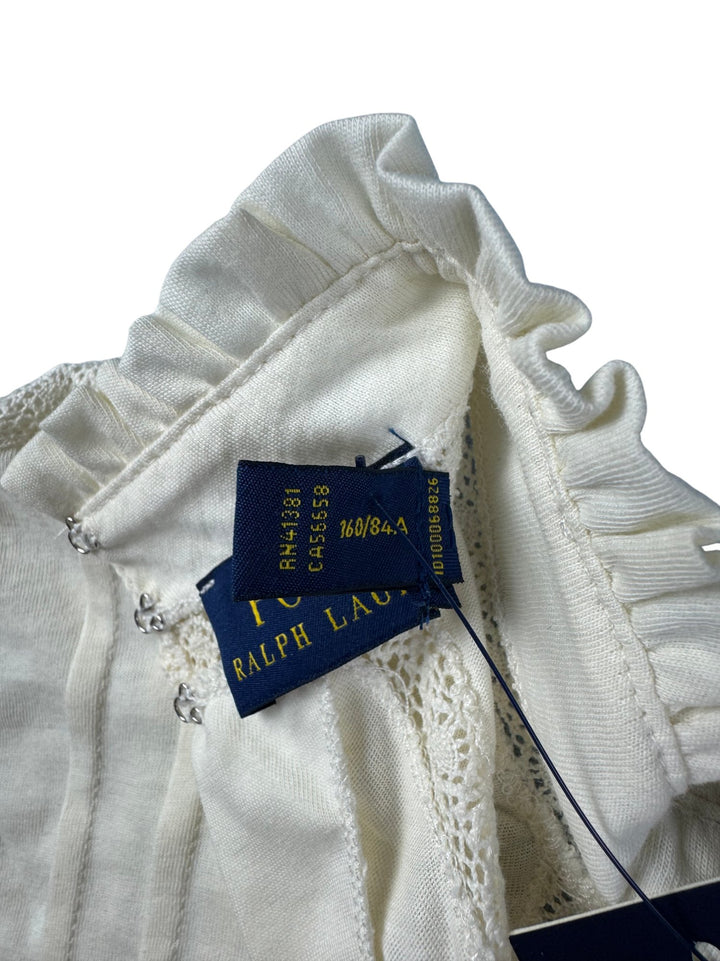 Ralph Lauren Ruffled Lace Trim Blouse - S - Think Vintage ltd