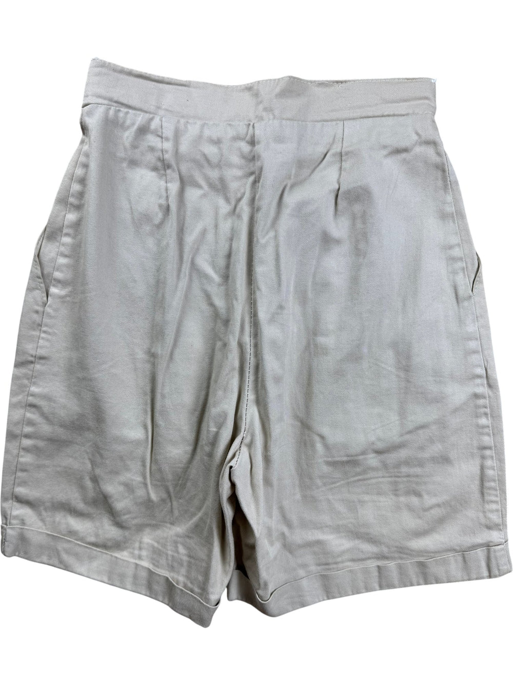 Rasputin Beige Button-Up Cotton Chino Shorts - W27 - Think Vintage ltd