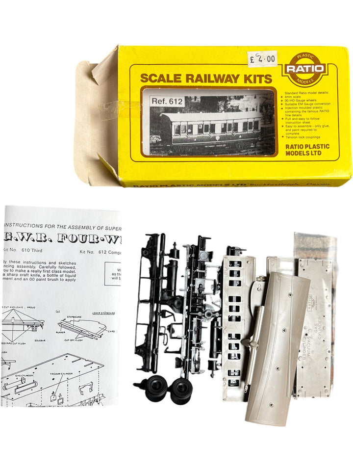 Ratio GWR No 612 4 Wheel Composite Scale Railway Kit OO/HO - Think Vintage